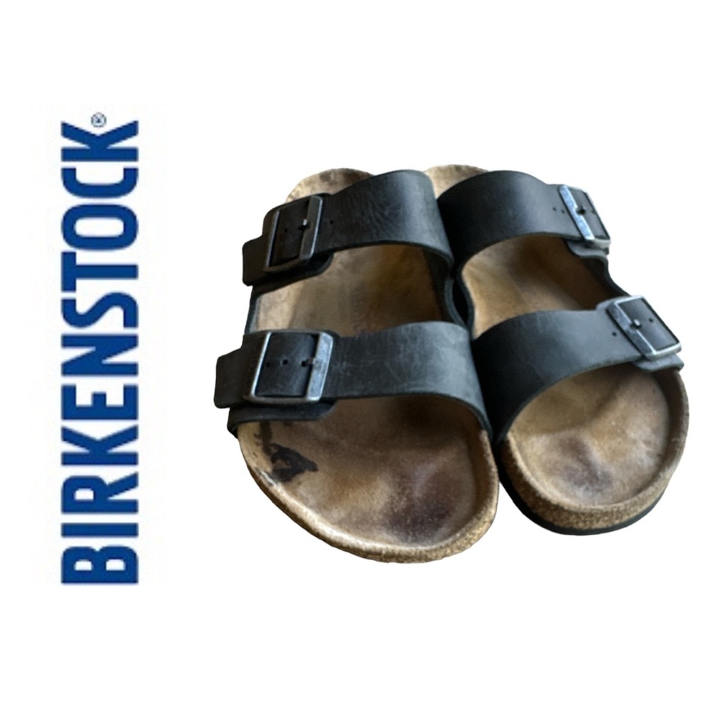 Birkenstock Arizona Leather Sandal Black Clog Travel Size 42 Regular
